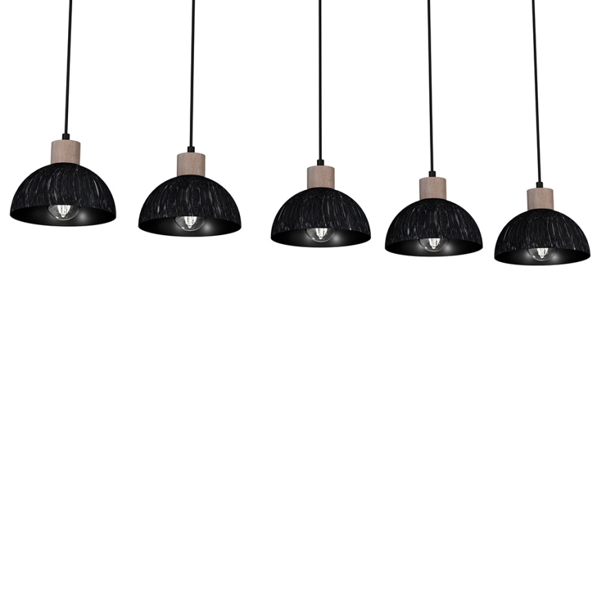 Πολύφωτο κρεμαστό ράγα ERIK 5xE27/60W/230V καφέ/μαύρο