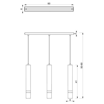 Πολύφωτο κρεμαστό ράγα JOKER 3xGU10/25W/230V πράσινο