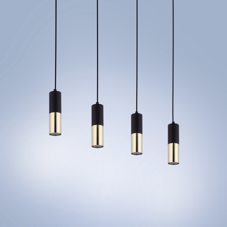 Πολύφωτο κρεμαστό σε ράγα ELIT 4xGU10/10W/230V μαύρο