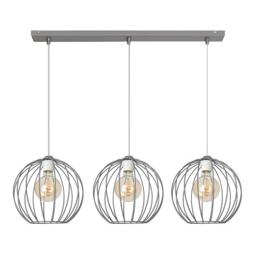 Πολύφωτο κρεμαστό σε ράγα MERCURE 3xE27/15W/230V γκρι