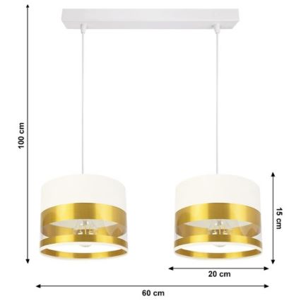 Πολύφωτο κρεμαστό σε ράγα MILO 2xE27/60W/230V χρυσό