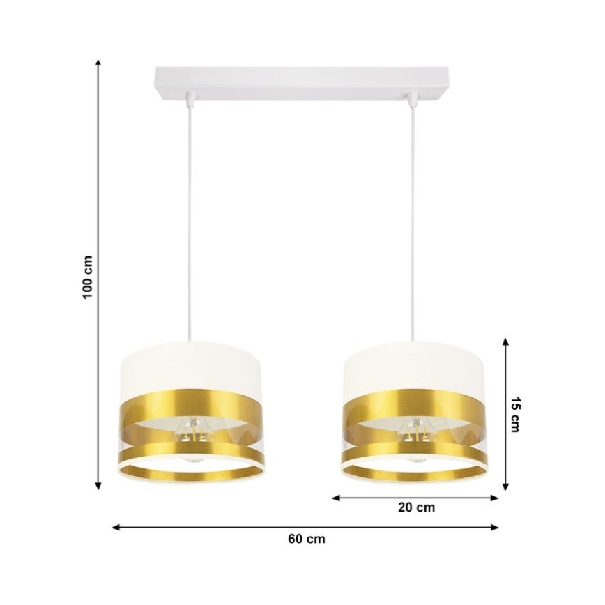 Πολύφωτο κρεμαστό σε ράγα MILO 2xE27/60W/230V χρυσό