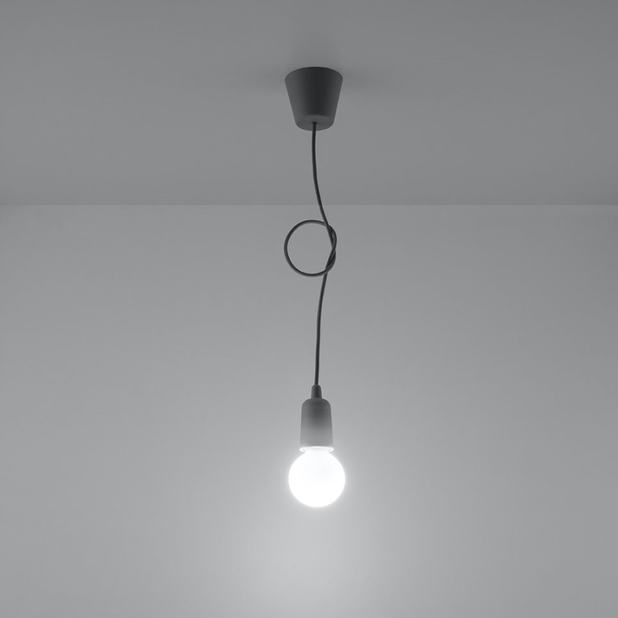 Πολύφωτο με αλυσίδα DIEGO 1xE27/60W/230V γκρι