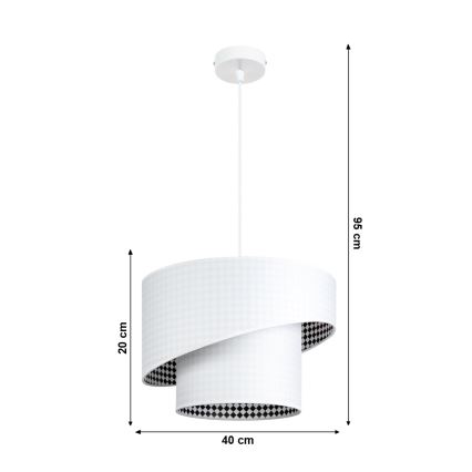Πολύφωτο με σύρμα LORI 1×E27/60W/230V Λευκό