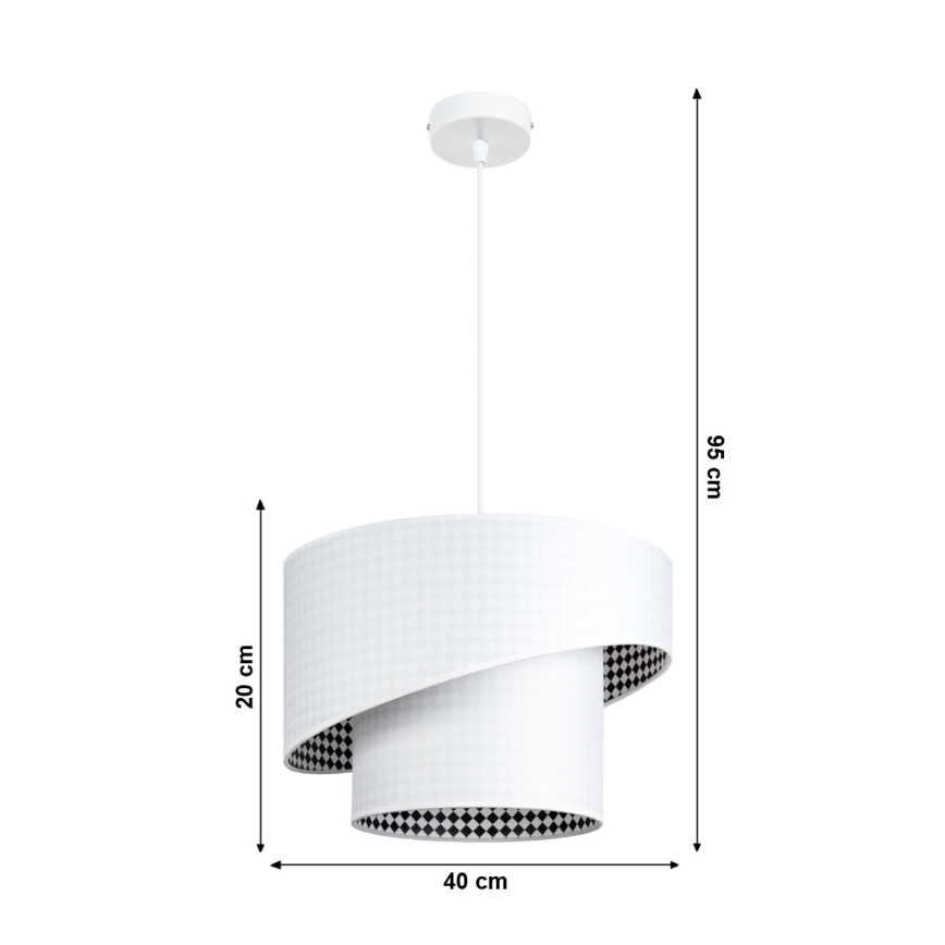 Πολύφωτο με σύρμα LORI 1×E27/60W/230V Λευκό