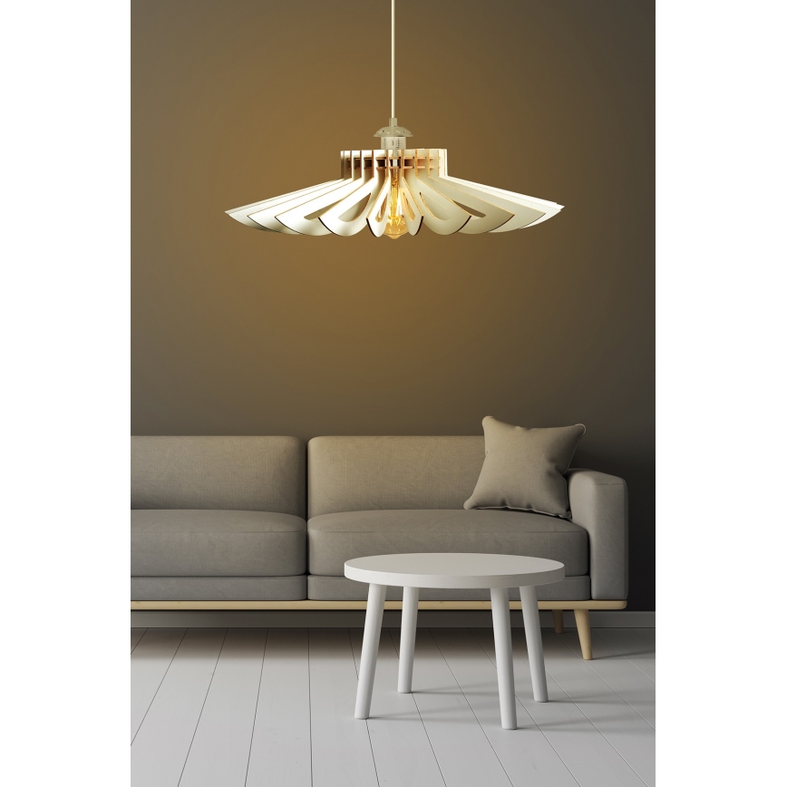 Πολύφωτο με συρματόσχοινο 1xE27/60W/230V λευκό διάμετρος 68 cm