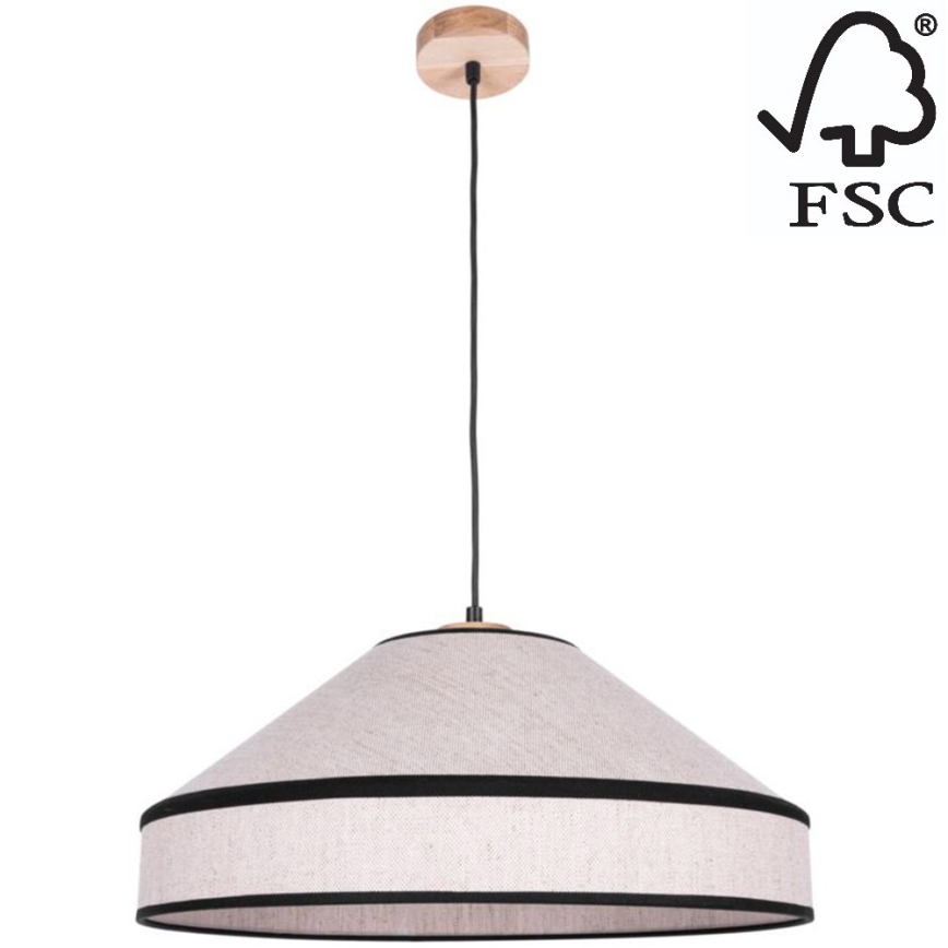 Πολύφωτο με συρματόσχοινο AMIGO 1xE27/60W/230V δρυς – FSC πιστοποιημένο