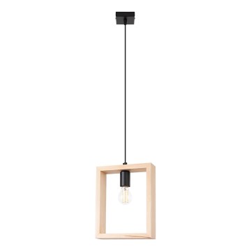 Πολύφωτο με συρματόσχοινο ARIES 1xE27/15W/230V οξιά/μπεζ