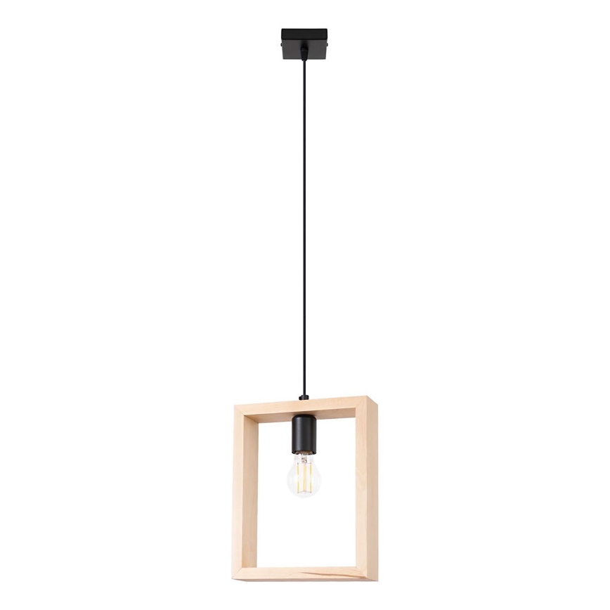 Πολύφωτο με συρματόσχοινο ARIES 1xE27/15W/230V οξιά/μπεζ