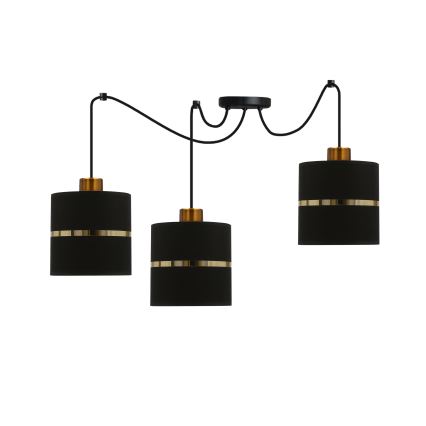 Πολύφωτο με συρματόσχοινο ASSAM 3xE27/60W/230V μαύρο