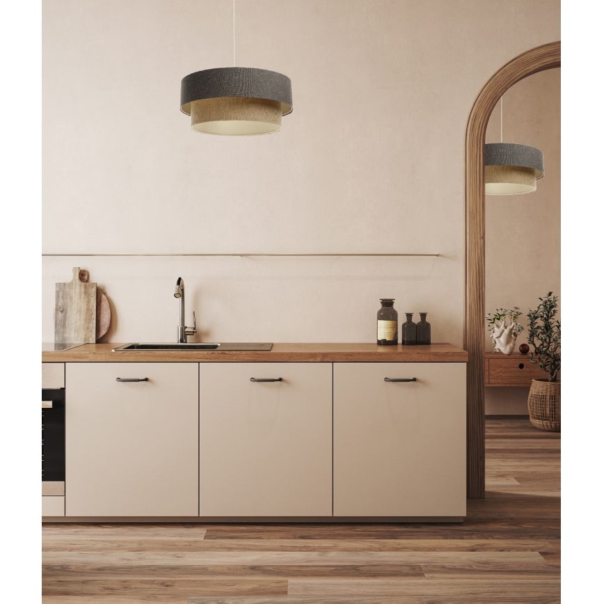 Πολύφωτο με συρματόσχοινο BOHO TRINITI 1xE27/60W/230V γκρι/μπεζ