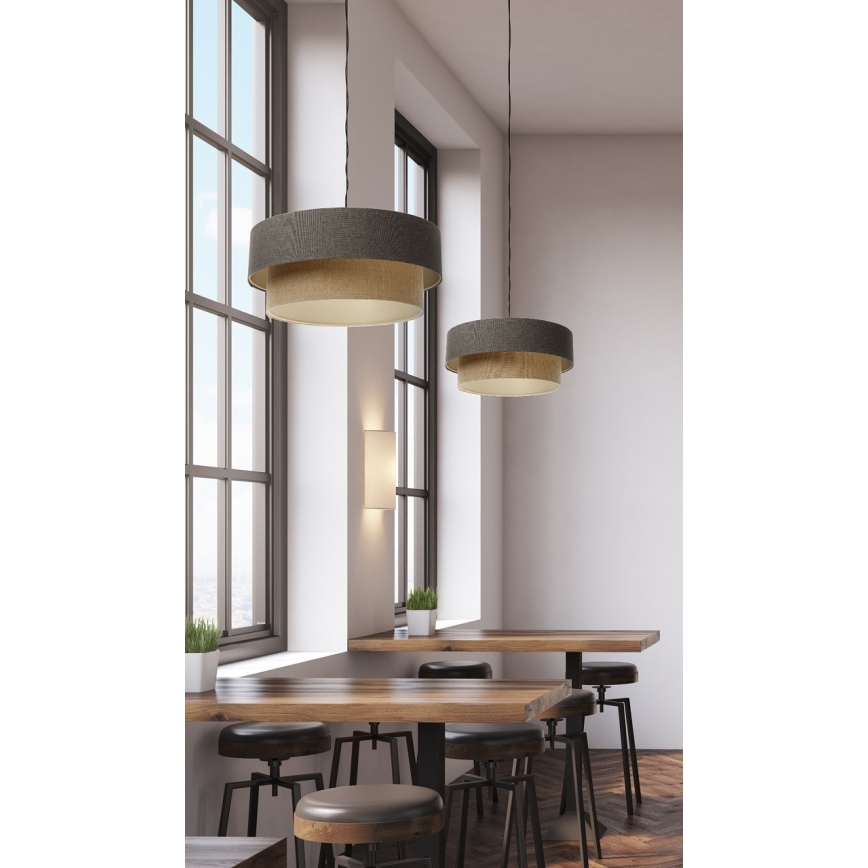 Πολύφωτο με συρματόσχοινο BOHO TRINITI 1xE27/60W/230V γκρι/μπεζ