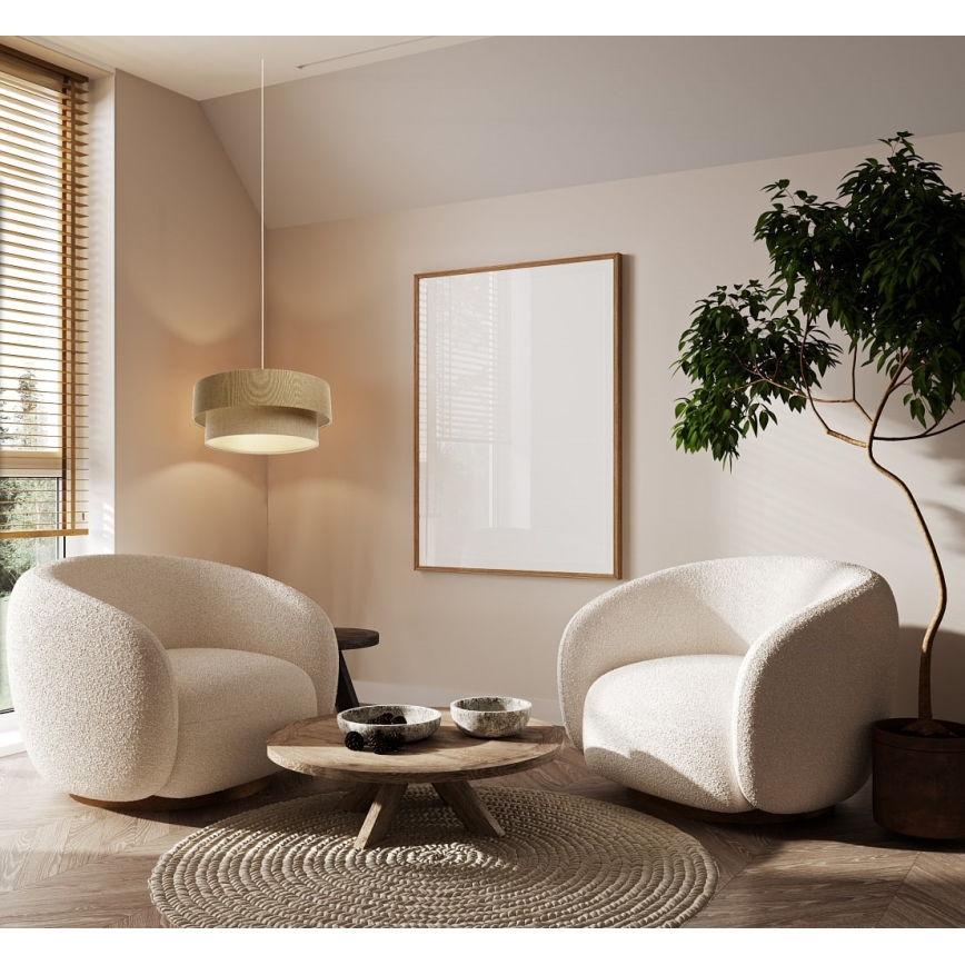 Πολύφωτο με συρματόσχοινο BOHO TRINITI 1xE27/60W/230V καφέ/μπεζ