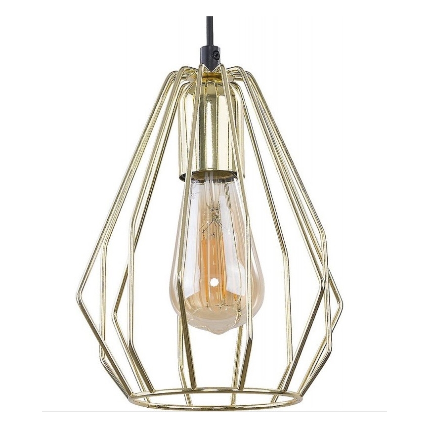 Πολύφωτο με συρματόσχοινο BRYLANT 1xE27/60W/230V χρυσαφί