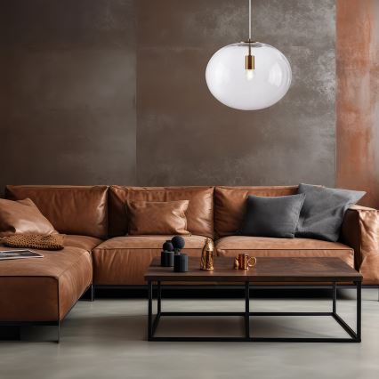 Πολύφωτο με συρματόσχοινο CAMPANIA 1xE27/60W/230V χρυσαφί