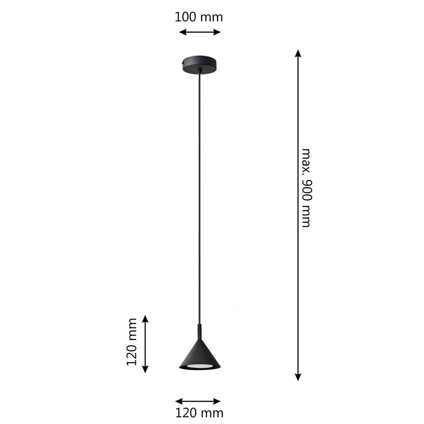 Πολύφωτο με συρματόσχοινο ETNA 1xGX53/15W/230V μαύρο
