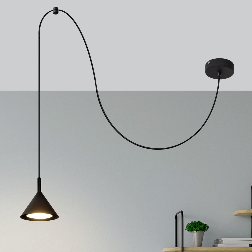 Πολύφωτο με συρματόσχοινο ETNA LONG 1xGX53/15W/230V μαύρο