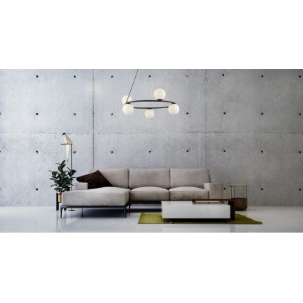Πολύφωτο με συρματόσχοινο GAMA 5xG9/12W/230V μαύρο