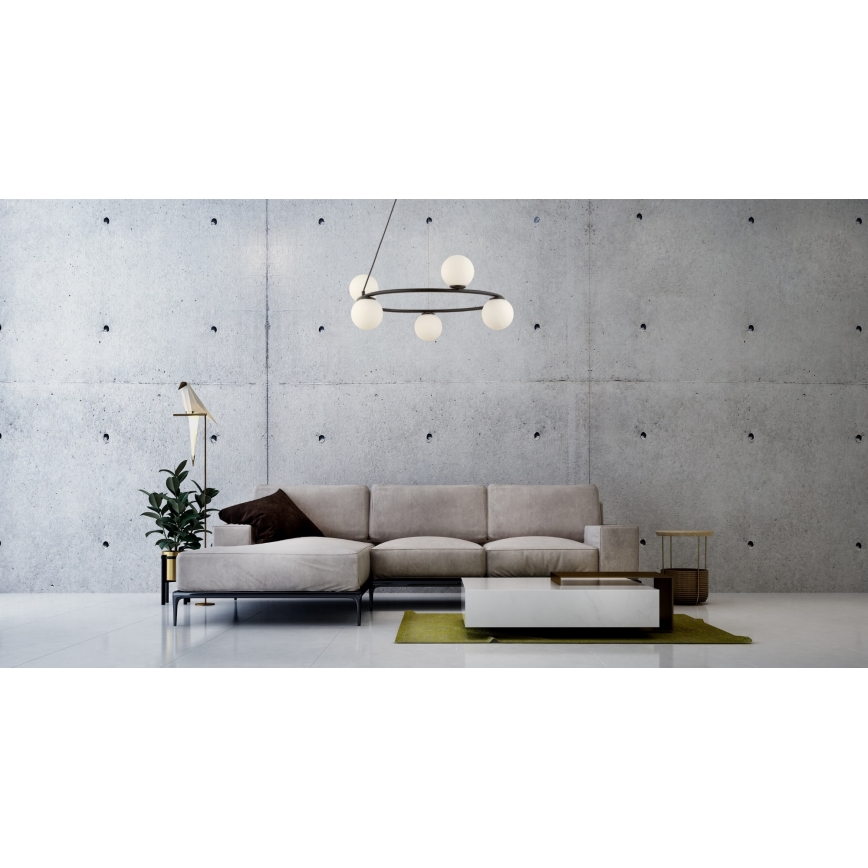 Πολύφωτο με συρματόσχοινο GAMA 5xG9/12W/230V μαύρο