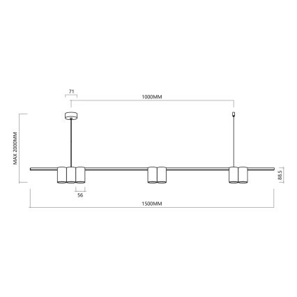 Πολύφωτο με συρματόσχοινο GENESIS 7xGU10/8W/230V λευκό