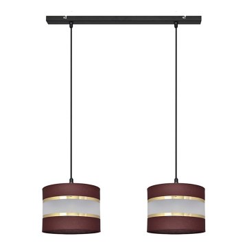 Πολύφωτο με συρματόσχοινο HELEN 2xE27/15W/230V καφέ/μαύρο/χρυσαφί