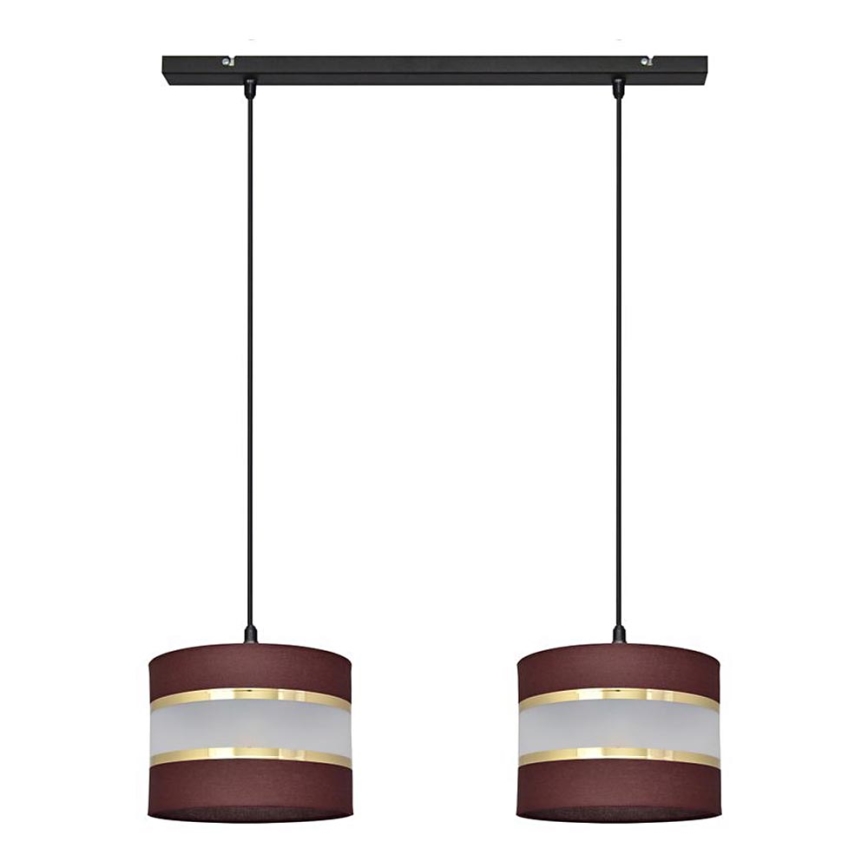 Πολύφωτο με συρματόσχοινο HELEN 2xE27/15W/230V καφέ/μαύρο/χρυσαφί