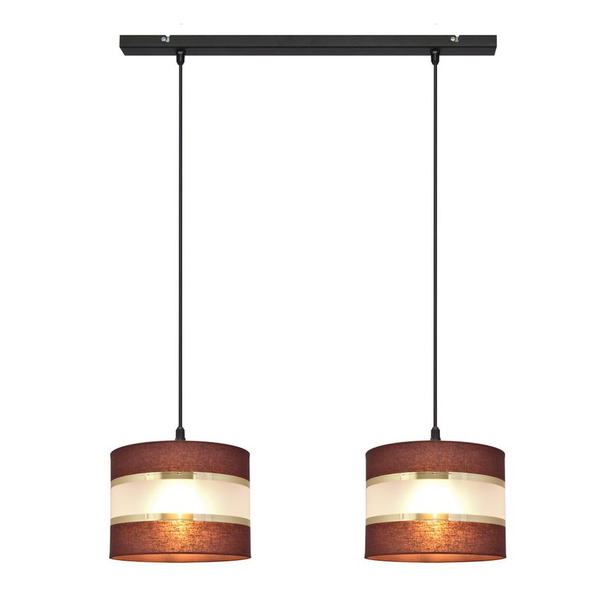 Πολύφωτο με συρματόσχοινο HELEN 2xE27/15W/230V καφέ/μαύρο/χρυσαφί