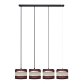 Πολύφωτο με συρματόσχοινο HELEN 4xE27/15W/230V καφέ/μαύρο/χρυσαφί