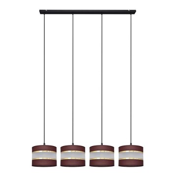 Πολύφωτο με συρματόσχοινο HELEN 4xE27/15W/230V καφέ/μαύρο/χρυσαφί