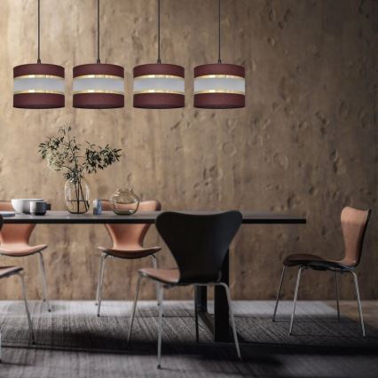Πολύφωτο με συρματόσχοινο HELEN 4xE27/15W/230V καφέ/μαύρο/χρυσαφί