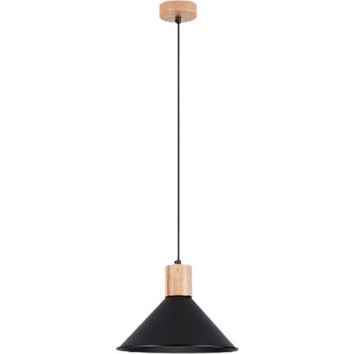 Πολύφωτο με συρματόσχοινο JAGA 1xE27/15W/230V διάμετρος 30 cm μαύρο