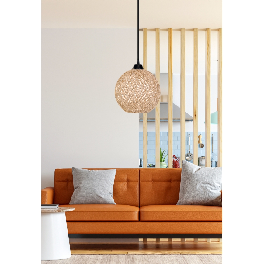 Πολύφωτο με συρματόσχοινο JUTE 1xE27/60W/230V μπεζ