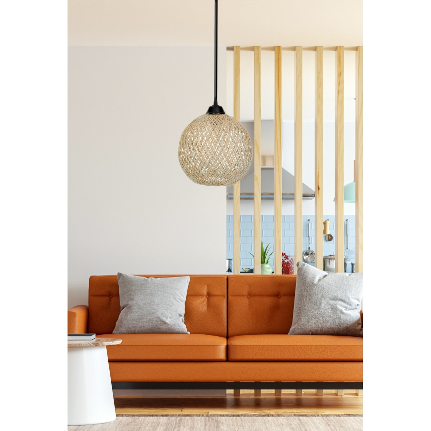 Πολύφωτο με συρματόσχοινο JUTE 1xE27/60W/230V μπεζ
