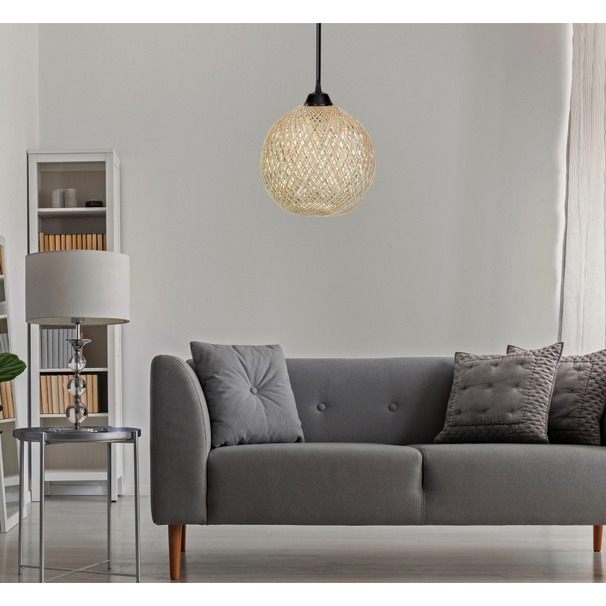 Πολύφωτο με συρματόσχοινο JUTE 1xE27/60W/230V μπεζ