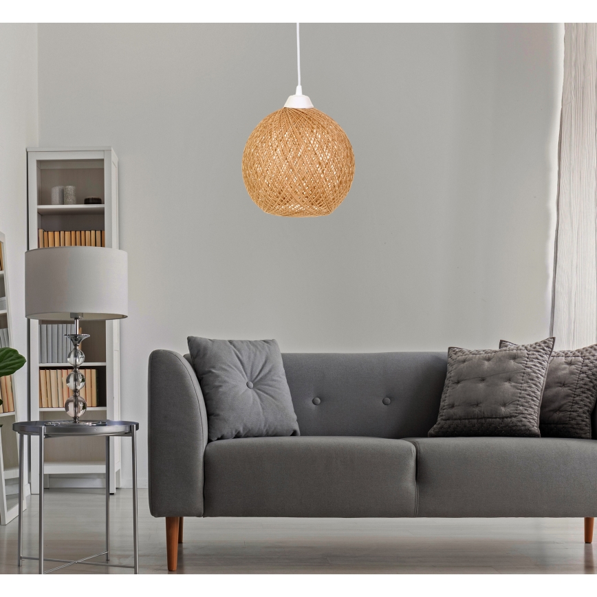 Πολύφωτο με συρματόσχοινο JUTE 1xE27/60W/230V μπεζ