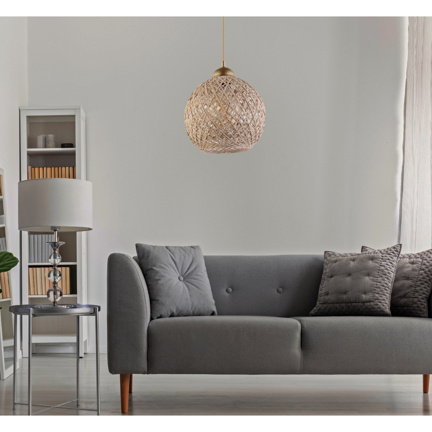 Πολύφωτο με συρματόσχοινο JUTE 1xE27/60W/230V μπεζ