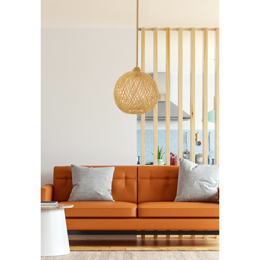 Πολύφωτο με συρματόσχοινο JUTE 1xE27/60W/230V μπεζ