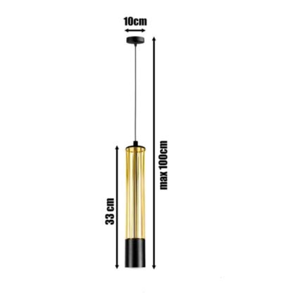 Πολύφωτο με συρματόσχοινο PRESCOT 1xGU10/40W/230V χρυσαφί