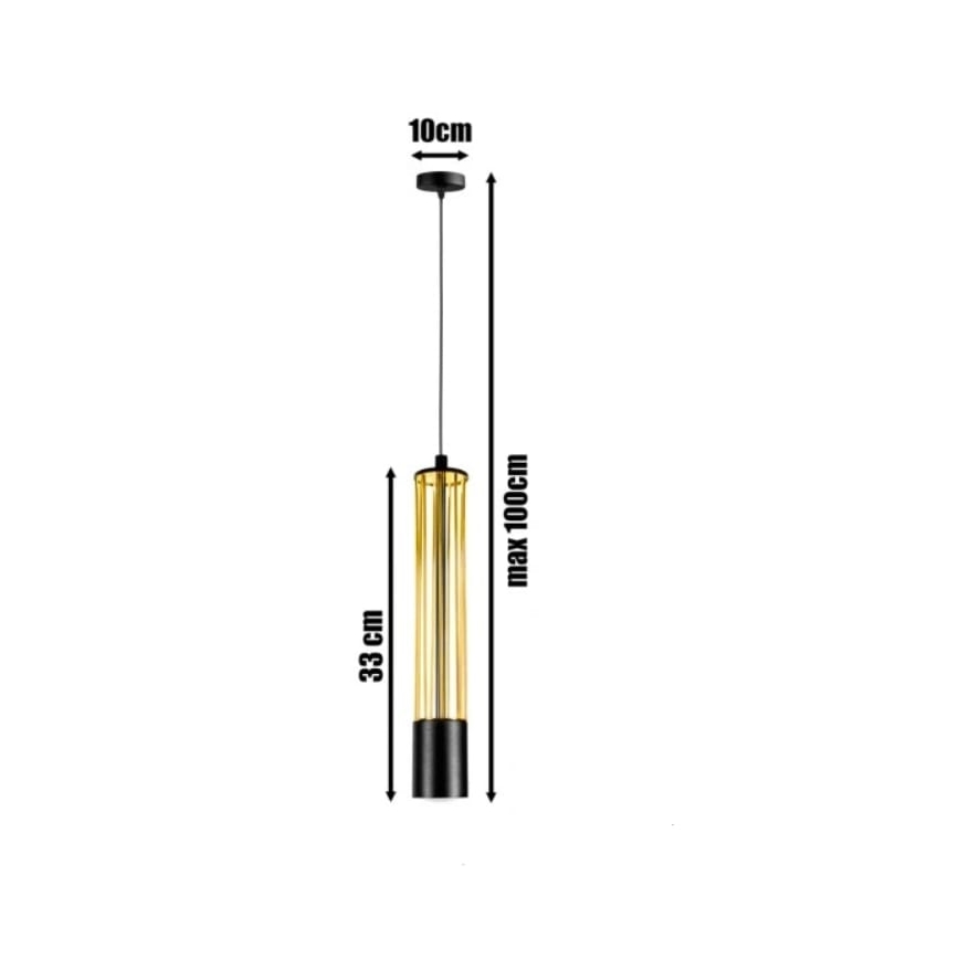Πολύφωτο με συρματόσχοινο PRESCOT 1xGU10/40W/230V χρυσαφί