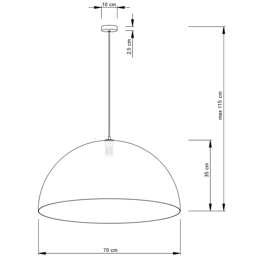 Πολύφωτο με συρματόσχοινο SFERA 1xE27/60W/230V διάμετρος 70 cm χρυσαφί