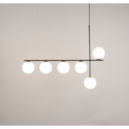 Πολύφωτο με συρματόσχοινο SILIA 6xG9/12W/230V μαύρο