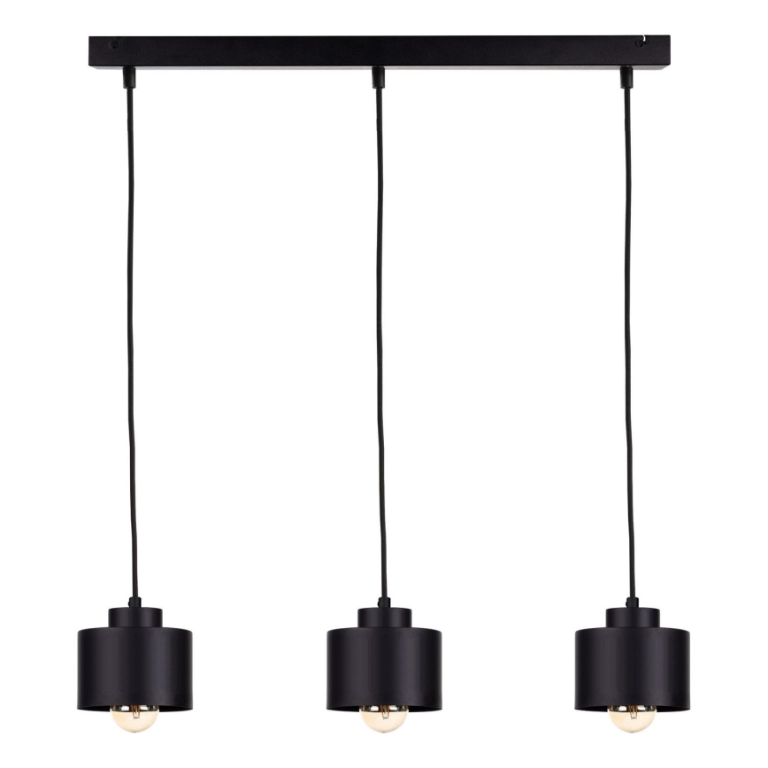 Πολύφωτο με συρματόσχοινο SIMPLY BLACK 3xE27/60W/230V