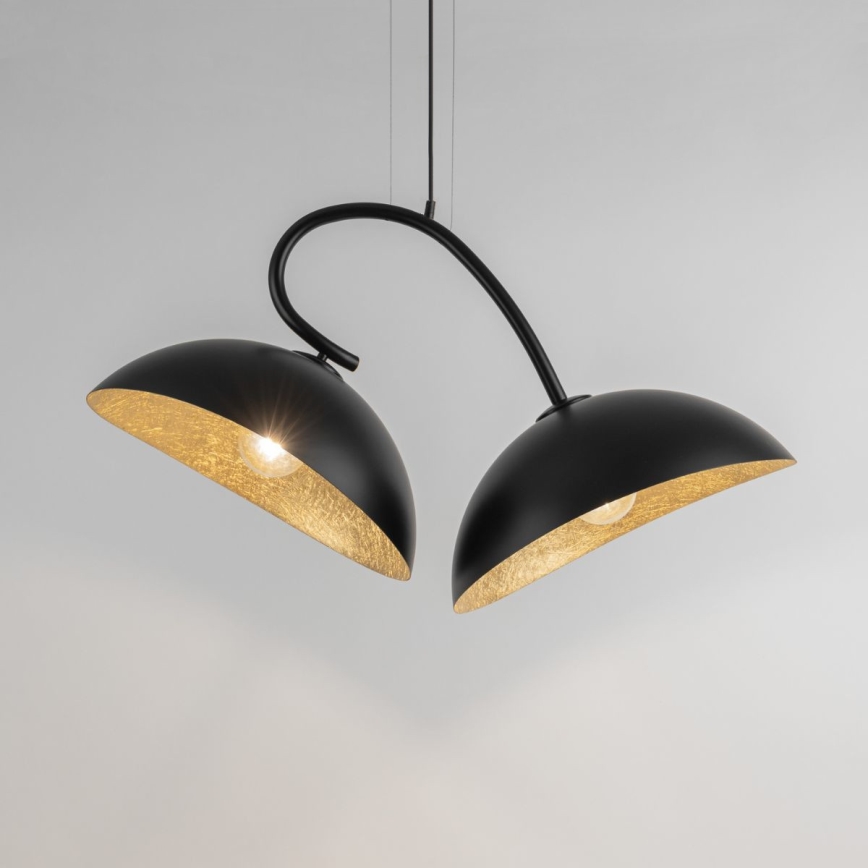 Πολύφωτο με συρματόσχοινο SPACE 2xE27/60W/230V μαύρο/χρυσαφί