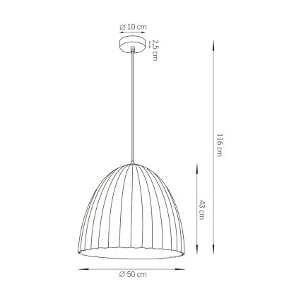 Πολύφωτο με συρματόσχοινο TELMA 1xE27/60W/230V διάμετρος 50 cm καφέ/χρυσαφί