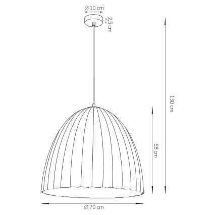 Πολύφωτο με συρματόσχοινο TELMA 1xE27/60W/230V διάμετρος 70 cm καφέ/χρυσαφί