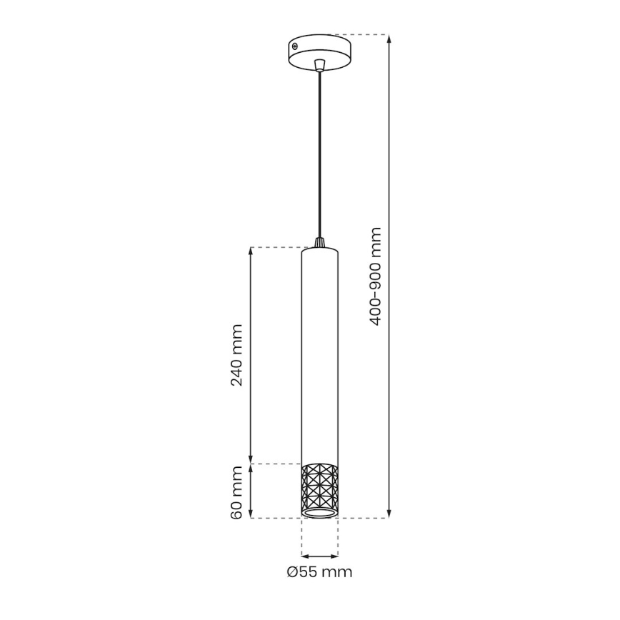 Πολύφωτο με συρματόσχοινο TUBI 1xGU10/8W/230V λευκό