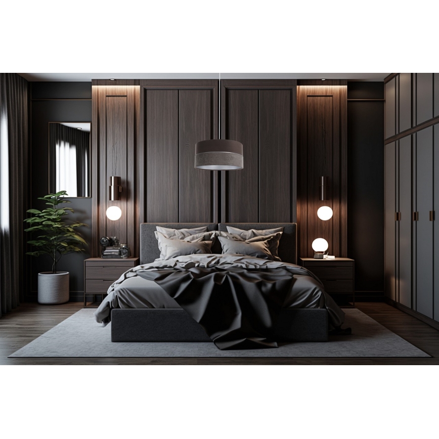 Πολύφωτο με συρματόσχοινο TWIST 1xE27/60W/230V καφέ/ασήμι