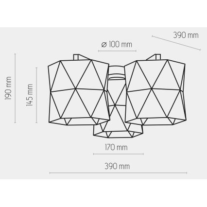 Πολύφωτο Πλαφονιέρα SIRO 3xE27/15W/230V λευκό/ασημί