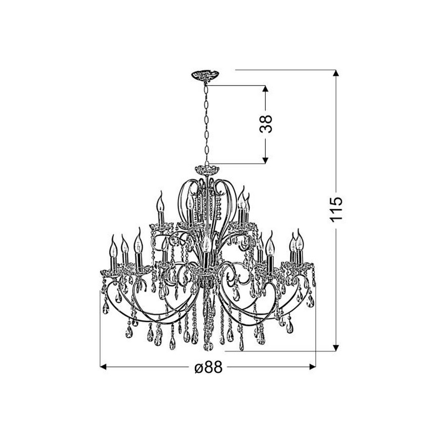 Πολύφωτο σε αλυσίδα AURORA 15xE14/40W/230V