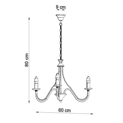 Πολύφωτο σε αλυσίδα MINERWA 3 3xE14/40W/230V λευκό